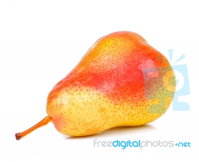 Yellow Pear Isolated On The White Background Stock Photo