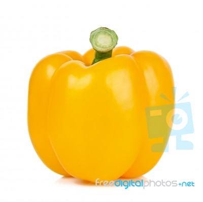 Yellow Pepper Isolated On The White Background Stock Photo