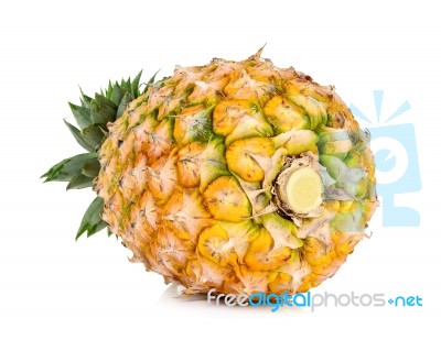 Yellow Pineapple Isolated Stock Photo