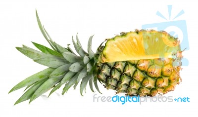 Yellow Pineapple Isolated Stock Photo