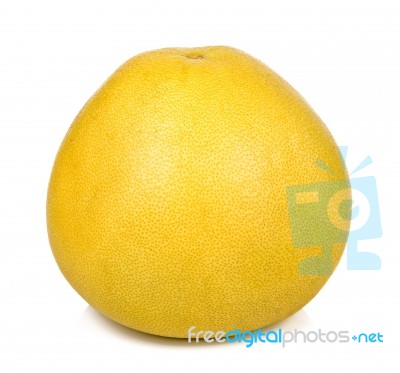 Yellow Pomelo Isolated On White Background Stock Photo