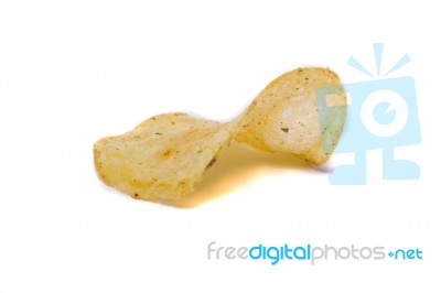 Yellow Potato Chip Stock Photo