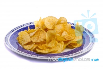 Yellow Potato Chips Stock Photo