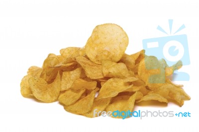 Yellow Potato Chips Stock Photo