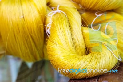 Yellow Silk Close Up Stock Photo