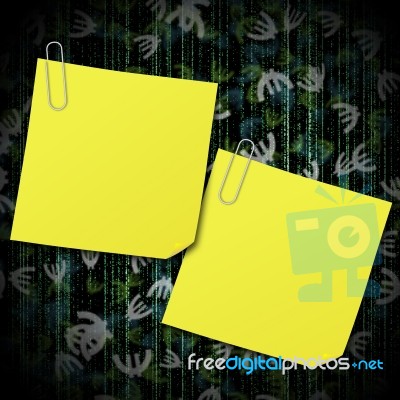 Yellow Sticky Note With Clip Stock Image