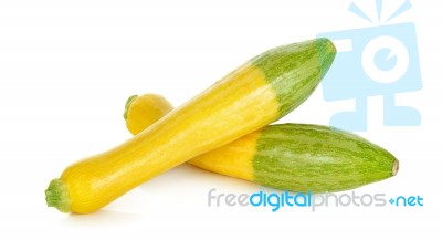 Yellow Zucchini Isolated On The White Background Stock Photo