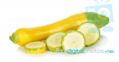 Yellow Zucchini Isolated On The White Background Stock Photo