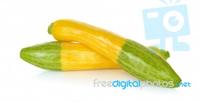 Yellow Zucchini Isolated On The White Background Stock Photo