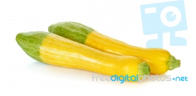 Yellow Zucchini Isolated On The White Background Stock Photo