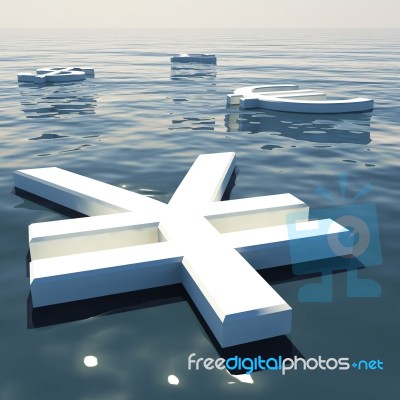 Yen Floating And Currency Going Stock Image