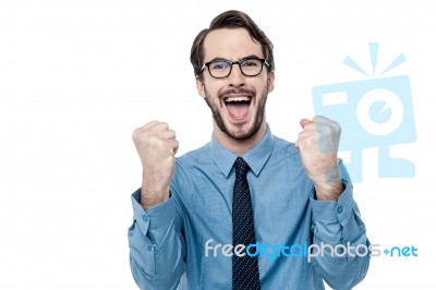 Yes, I Got The Job ! Stock Photo