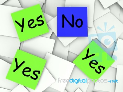 Yes No Post-it Notes Show Agree Or Disagree Stock Image