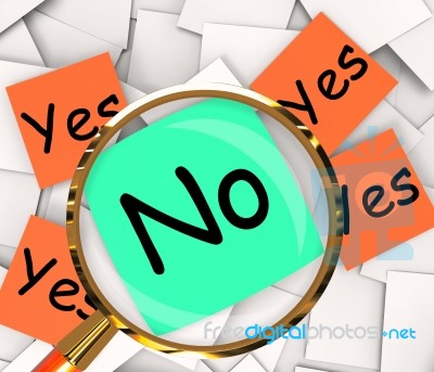 Yes No Post-it Papers Show Affirmative Or Negative Stock Image