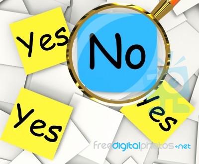 Yes No Post-it Papers Show Agree Or Disagree Stock Image