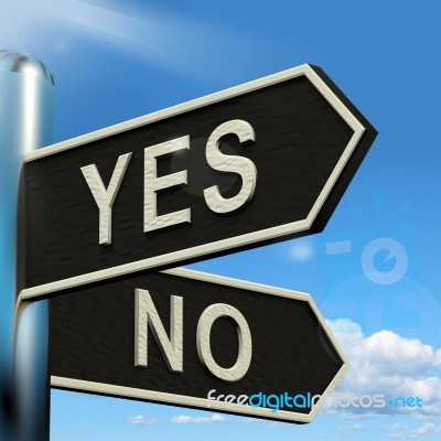 Yes Or No Signpost Stock Image