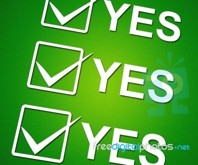 Yes Ticks Indicates Correct Ok And Agreement Stock Image