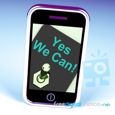 Yes We Can Switch Shows Motivate Encourage Success Stock Image