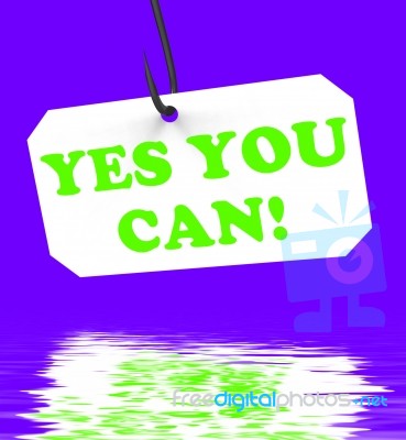 Yes You Can! On Hook Displays Inspiration And Motivation Stock Image