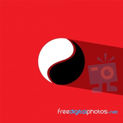 Yin Yang Flat Icon   Illustration  Stock Image