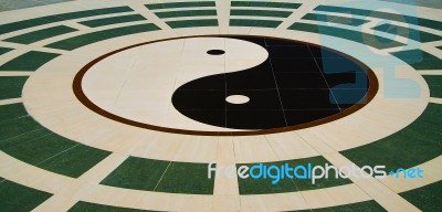 Yin Yang Floor Ground Stock Photo