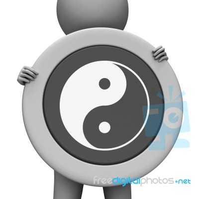 Yin Yang Means Ying Tao And Display Stock Image