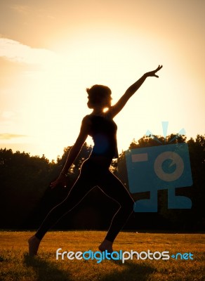 Yoga In The Park Stock Photo