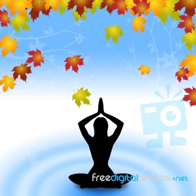 Yoga Leaves Indicates Meditate Relaxation And Plant Stock Image