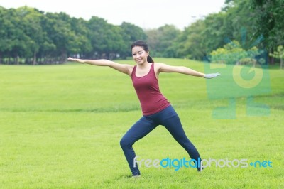 Yoga Pose And Stretch Stock Photo