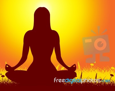 Yoga Pose Represents Body Exercise And Meditate Stock Image