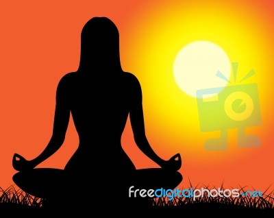 Yoga Pose Represents Peaceful Posture And Spiritual Stock Image