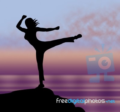 Yoga Pose Represents Relaxing Calm And Body Stock Image