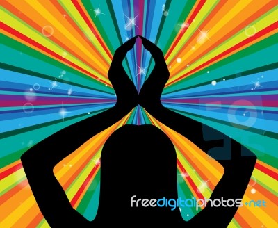 Yoga Pose Represents Silence Posture And Harmony Stock Image