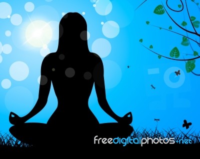 Yoga Pose Shows Meditate Calm And Harmony Stock Image