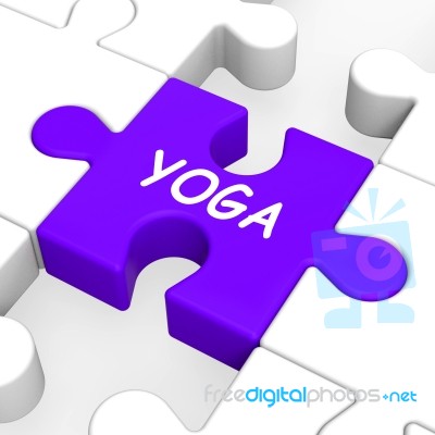 Yoga Puzzle Shows Meditation Health And Relaxation Stock Image