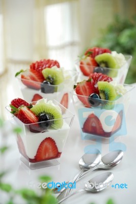 Yogurt In A Glass Stock Photo