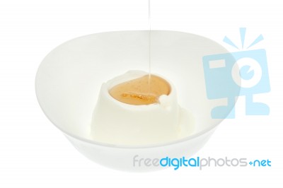 Yogurt With Honey Stock Photo