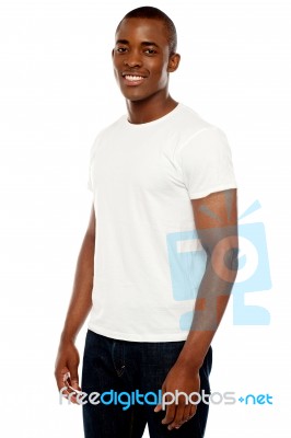 Young African Man With Smiling Stock Photo