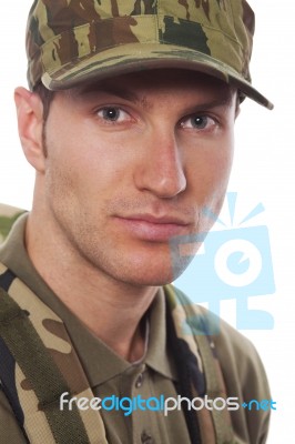 Young Army Soldier Stock Photo