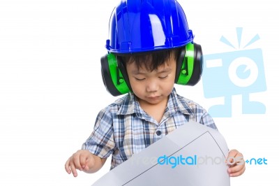 Young Asian Boy Engineer Stock Photo