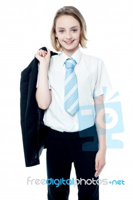 Young Attractive Business Girl Stock Photo