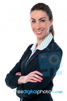 Young Beautiful Business Woman Posing Stock Photo