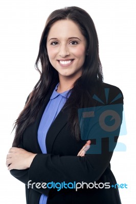 Young Beautiful Business Woman Posing Stock Photo