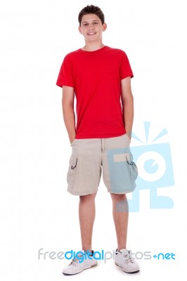 Young Boy In Casual Wear Stock Photo