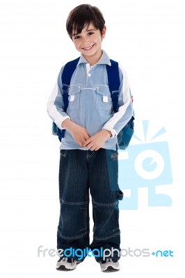 Young Boy Standing Stock Photo