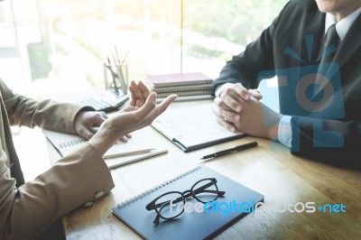 Young Business Team Working With New Startup Project Offering Co… Stock Photo