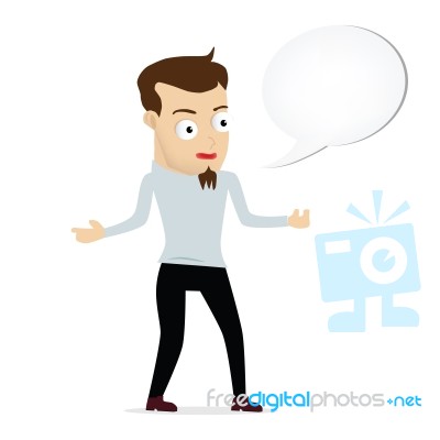 Young Businessman Cartoon Bubble Speech Stock Image