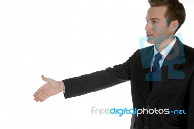 Young Businessman Offering Handshake Stock Photo