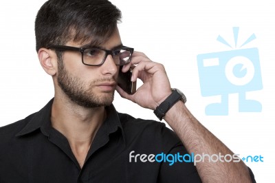 Young Businessman On The Phone Stock Photo