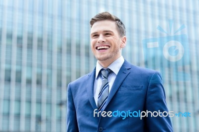 Young Businessman Posing At Outdoors Stock Photo